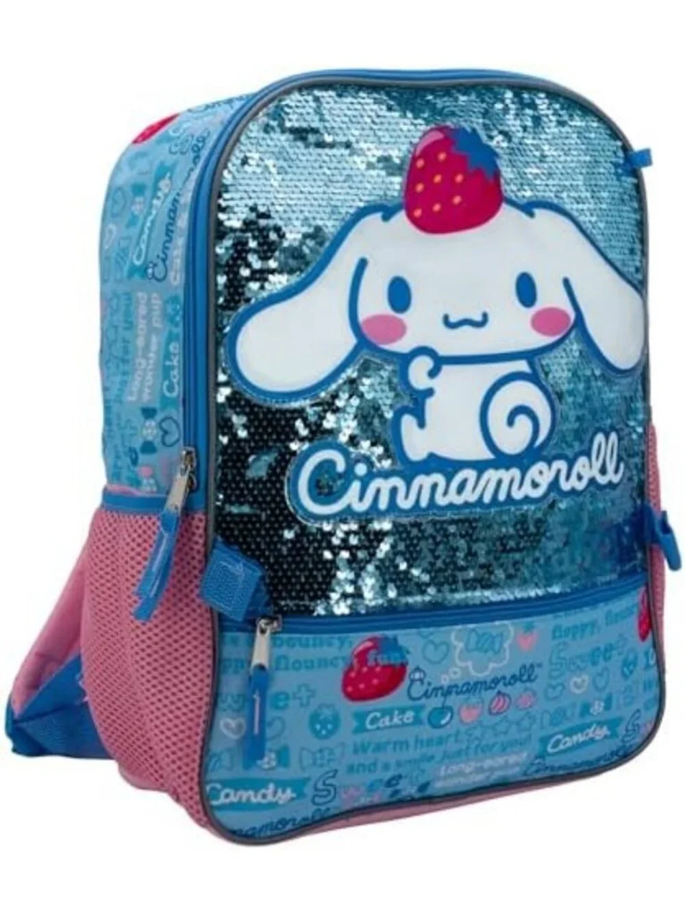 Kawaii Cinnamoroll 5-Piece Backpack Set | Hello Kitty Flip Sequin Bag, Blue